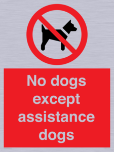 No dogs except assistance dogs